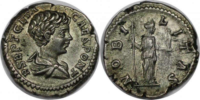 Römische Münzen, MÜNZEN DER RÖMISCHEN KAISERZEIT. Geta, 209-212 n. Chr, AR-Denar...
