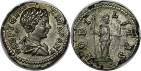 Römische Münzen, MÜNZEN DER RÖMISCHEN KAISERZEIT. Geta, 209-212 n. Chr, AR-Denar. Silber. 3.66 g. Sehr schön