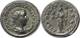 Römische Münzen, MÜNZEN DER RÖMISCHEN KAISERZEIT. ROM. GORDIANUS III. Antoninianus 240 n. Chr, 4.48 gms. Silber. RIC 67. Stempelglanz