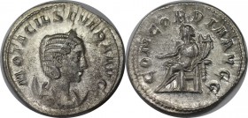 Römische Münzen, MÜNZEN DER RÖMISCHEN KAISERZEIT. Rom. Otacilia Severa 244 - 249 n. Chr., Antoninianus 252n. Chr AD, 2.64 gms. Silber. RIC 125c. Stemp...