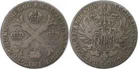 RDR – Habsburg – Österreich, RÖMISCH-DEUTSCHES REICH. Maria Theresia (1740-1780). Kronentaler 1768, Brüssel, Silber. Dav. 1282. Sehr schön
