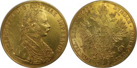 RDR – Habsburg – Österreich, KAISERREICH ÖSTERREICH. Franz Joseph (1848-1916). 4 Dukaten 1886, Wien, Gold. Fr: 487, Herinek: 41, Jaeger 345. Schön-seh...