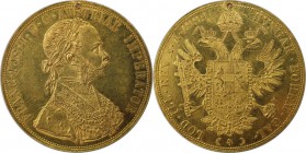 RDR – Habsburg – Österreich, KAISERREICH ÖSTERREICH. Franz Josef I (1848-1916). 4 Dukaten 1889, Wien. 39 mm. 13.97 g. Gold. Obv: FRANC IOS I D G AVSTR...