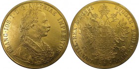 RDR – Habsburg – Österreich, KAISERREICH ÖSTERREICH. Franz Joseph (1848-1916). 4 Dukaten 1895, Wien, Gold. Fr: 487, Herinek: 50, Jaeger 345. Schön-seh...