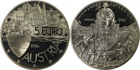 RDR – Habsburg – Österreich, REPUBLIK ÖSTERREICH. 1000 Jahre Österreich. Medaille "5 Euro" 1996, Kupfer-Nickel. Stempelglanz