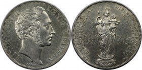 Altdeutsche Münzen und Medaillen, BAYERN / BAVARIA. Maximilian II. Joseph (1848-1864). Doppelgulden 1855, Mariensaule. Silber. Jaeger 84, Thun 97, AKS...
