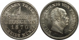 Altdeutsche Münzen und Medaillen, BRANDENBURG IN PREUSSEN. Wilhelm I. (1861-1888). Silbergroschen 1870 C, Billon. KM 485. AKS 103. Stempelglanz