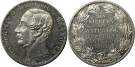 Altdeutsche Münzen und Medaillen, BRAUNSCHWEIG-CALENBERG-HANNOVER. Georg V. (1851-1866). Vereinstaler 1865 B, Waterloo, Silber. Jaeger 98. Thun 176. A...