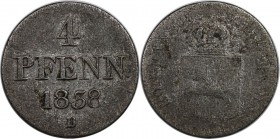 Altdeutsche Münzen und Medaillen, HANNOVER. 4 Pfenning 1838 B, Silber. Sehr Schön-Vorzüglich