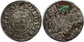 Altdeutsche Münzen und Medaillen, Minden-Bistum. Anton von Schauenburg (1587-1599). 1/24 Taler (Groschen) 1596. Silber. Schön, Korrosionsspuren