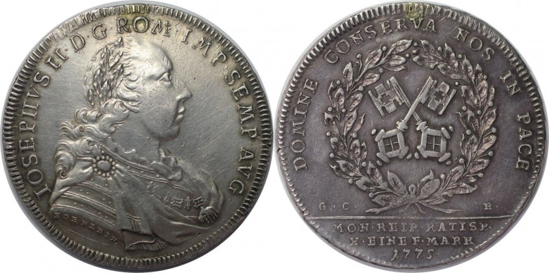 Altdeutsche Münzen und Medaillen, REGENSBURG. Josef II. Taler 1775 GCB, Stempel ...