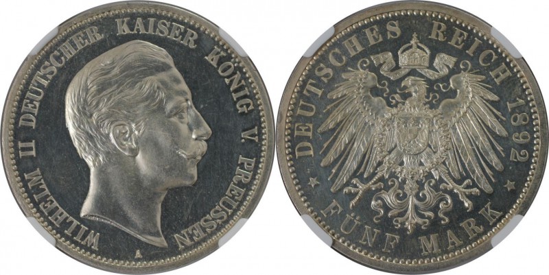 Deutsche Münzen und Medaillen ab 1871, REICHSSILBERMÜNZEN, Preußen, Wilhelm II (...