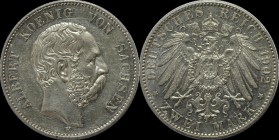 Deutsche Münzen und Medaillen ab 1871, REICHSSILBERMÜNZEN, Sachsen, Albert (1873-1902). 2 Mark 1902 E, Silber. Jaeger 124. Vorzüglich, Winz.Kratzer....