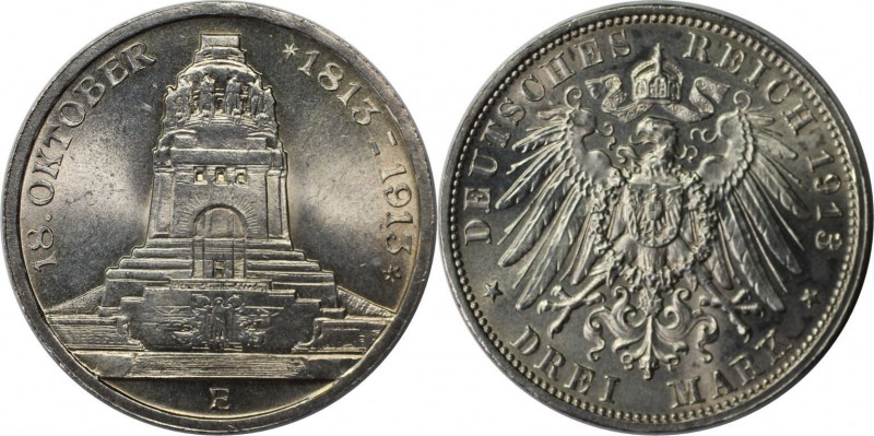 Deutsche Münzen und Medaillen ab 1871, REICHSSILBERMÜNZEN, Sachsen. Friedrich Au...