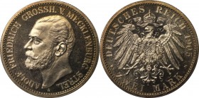 Deutsche Münzen und Medaillen ab 1871, REICHSSILBERMÜNZEN, Mecklenburg-Strelitz, Adolf Friedrich V (1904-1914). 2 Mark 1905 A, Silber. Jaeger 91. Poli...