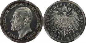 Deutsche Münzen und Medaillen ab 1871, REICHSSILBERMÜNZEN, Mecklenburg-Strelitz, Adolf Friedrich V (1904-1914). 2 Mark 1905 A, Berlin, Silber. 11.11 g...