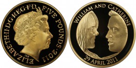 Europäische Münzen und Medaillen, Großbritannien / Vereinigtes Königreich / UK / United Kingdom. Hochzeit William und Kate. 5 Pounds 2011, Proof