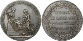 Europäische Münzen und Medaillen, Italien / Italy. CISALPINE REPUBLIK. Scudo (6 Lire) ANNO VIII (1800), Mailand. Auf die Schlacht von Marengo. Silber....