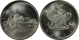 Europäische Münzen und Medaillen, Malta. Fort St. Angelo. 2 Pounds 1972, Silber. 0.63 OZ. KM 14. Stempelglanz