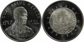 Europäische Münzen und Medaillen, Malta. Guze Ellul Mercer. 2 Pounds 1976, Silber. 0.31 OZ. KM 40. Stempelglanz