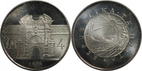 Europäische Münzen und Medaillen, Malta. Tor des Forts Manoel. 4 Pounds 1976, Silber. 0.63 OZ. KM 41. Stempelglanz