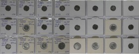 Europäische Münzen und Medaillen, Niederlande / Netherlands, Lots und Sammlungen. Niederlande Indien / Netherlands Indies. 11 х 1/10 Gulden (1912-1945...