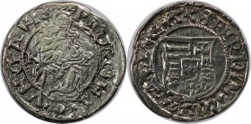 Europäische Münzen und Medaillen, Ungarn / Hungary. Maria mit Kind. 1 Denar 1585. Silber. Sehr schön-vorzüglich