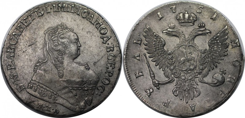Russische Münzen und Medaillen, Elizabeth (1741-1762). Rubel 1751 MMD, Silber. S...