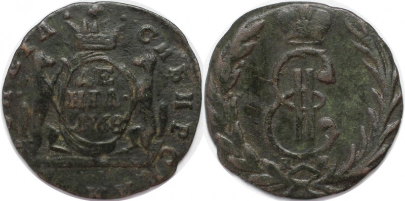 Russische Münzen und Medaillen, Katharina II (1762-1796), Denga 1768. Kupfer. Bi...