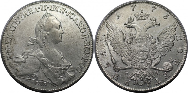 Russische Münzen und Medaillen, Katharina II (1762-1796). Rubel 1773 SPB Ja-Tsch...
