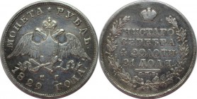 Russische Münzen und Medaillen, Nikolaus I. (1826-1855), 1 Rubel 1829. Silber. Bitkin 107. Kl.Kratzer. Sehr schön+