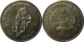 Weltmünzen und Medaillen, Afganistan. Leopard. 50 Afganis 1987, Kupfer-Nickel. KM 1006. Stempelglanz