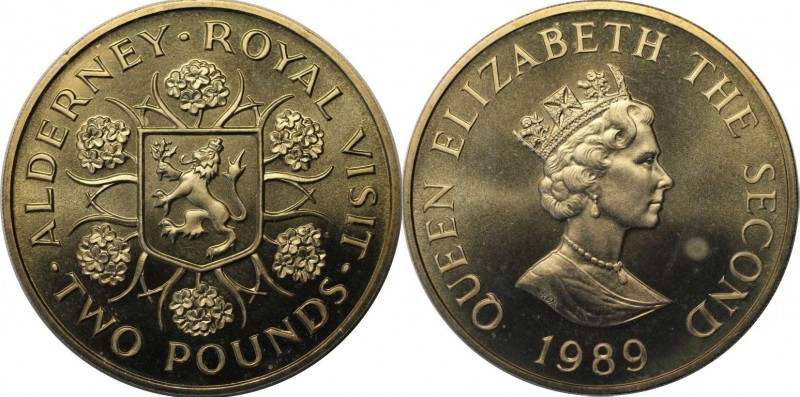 Weltmünzen und Medaillen, Alderney. Royal Visit. 2 Pounds 1989, Kupfer-Nickel. K...