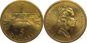 Weltmünzen und Medaillen, Australien / Australia. Parliament. 5 Dollars 1988, Aluminium-Bronze. KM 102. Stempelglanz