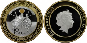 Weltmünzen und Medaillen , Australien / Australia. Millennium. 10 Dollars 2000, Silber, vergoldet. KM 511. Polierte Platte