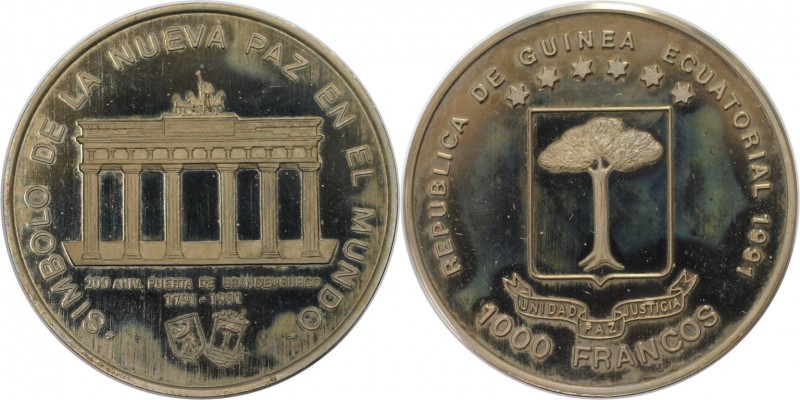 Weltmünzen und Medaillen, Äquatorial Guinea / Equatorial Guinea. Brandenburger T...