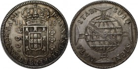 Weltmünzen und Medaillen , Brasilien / Brazil. Joao Prince Regent. 960 Reis 1816 R, Silber. 0.77OZ. KM 307.3. Vorzüglich. Überprägt