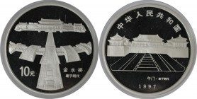 Weltmünzen und Medaillen , China. Palastmuseum in Peking. 10 Yuan 1997, Silber. Polierte Platte, mit Kapsel