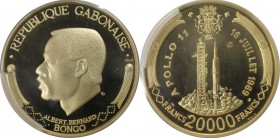 Weltmünzen und Medaillen, Gabun / Gabon. Albert Bernard Bongo. Apollo 11. 20000 Francs 1969 NI, Gold. KM 10. PCGS PR66 DCAM