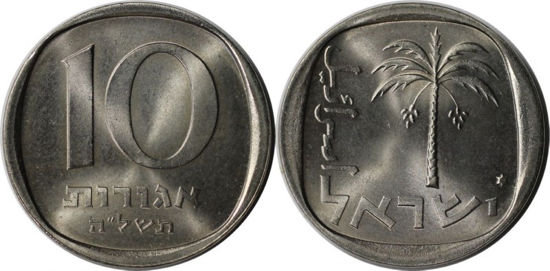Weltmünzen und Medaillen , Israel. 10 Agorot 1975. KM 26. Stempelglanz
