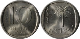 Weltmünzen und Medaillen , Israel. 10 Agorot 1975. KM 26. Stempelglanz