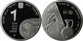 Weltmünzen und Medaillen , Israel. Tel Megiddo - Unesco Weltkulturerbe. 1 New Sheqel 2012, 0.43 OZ. Silber. KM 492. Proof Like. Auflage nur 1800 Stück...