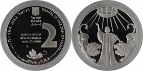Weltmünzen und Medaillen , Israel. Biblische Geschichte - Daniel in der Löwengrube. 2 New Sheqalim 2012, 0.86 OZ. Silber. PCGS PR69DCAM