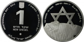 Weltmünzen und Medaillen , Israel. 60 Jahre Yad Vashem. 1 New Sheqel 2013, 0.43 OZ. Silber. KM 508. Proof Like