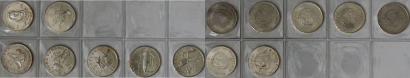 Weltmünzen und Medaillen, Kuba / Cuba, 7 x 5 Pesos (1981-1982). Stempelglanz. Se...