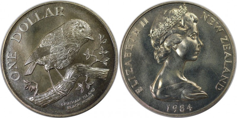 Weltmünzen und Medaillen, Neuseeland / New Zealand. 1 Dollar 1984, Kupfer-Nickel...