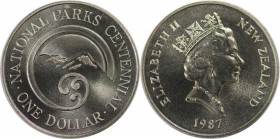 Weltmünzen und Medaillen, Neuseeland / New Zealand. 1 Dollar 1987, Kupfer-Nickel. KM 65. Stempelglanz
