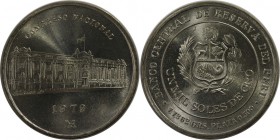 Weltmünzen und Medaillen, Peru. Nationaler Kongress. 1000 Soles 1979, Silber. KM 275. Stempelglanz
