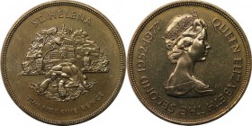 Weltmünzen und Medaillen, Saint Helena island. Schildkröte. 25 Pence (Crown) 1977, Kupfer-Nickel. KM 6. Stempelglanz