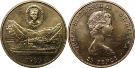 Weltmünzen und Medaillen, Saint Helena island. 80. Geburtstag von Elizabeth II. 25 Pence (Crown) 1980, Kupfer-Nickel. KM 8. Stempelglanz